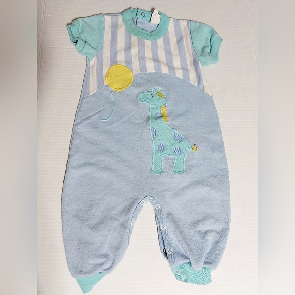 Vintage Blue Buster Brown 1 Piece Giraffe outfit 12 months - Picture 1 of 7